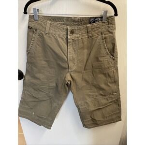 Kuhl Cargo Shorts Vintage Patina Dye Wash Cotton Nylon Olive Green Men's Size 30